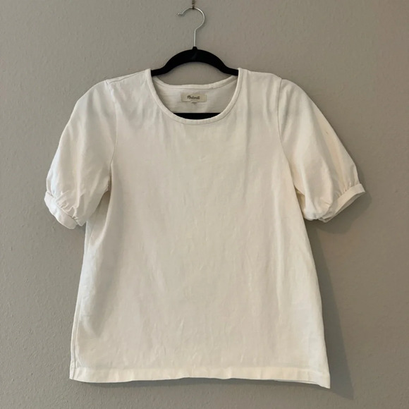 Madewell Tops - Madewell Puff Sleeve Cotton Short Sleeve Blouse